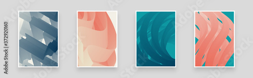 Abstract volumetric illustration for poster, flyer, brochure. Dynamic composition with trendy liquid fluid 3d shapes. Minimal backdrop, background. Eps10 vector.