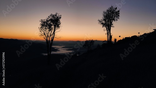 sunset in the mountains