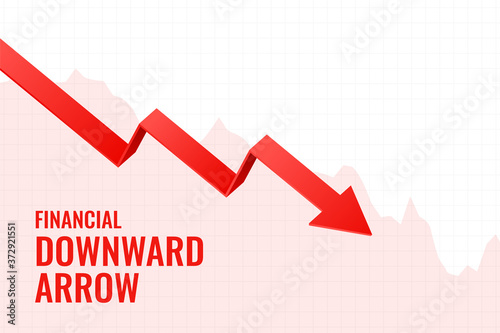 financial decline downward arrow trend background design