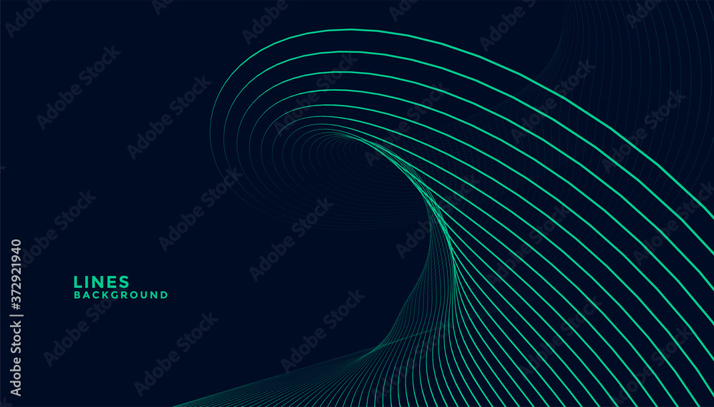 dark background with turquoise wavy lines design
