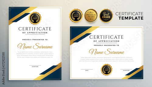 professional diploma certificate template in premium style photo