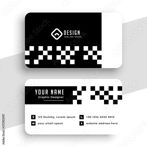 checkered style modern business card template design