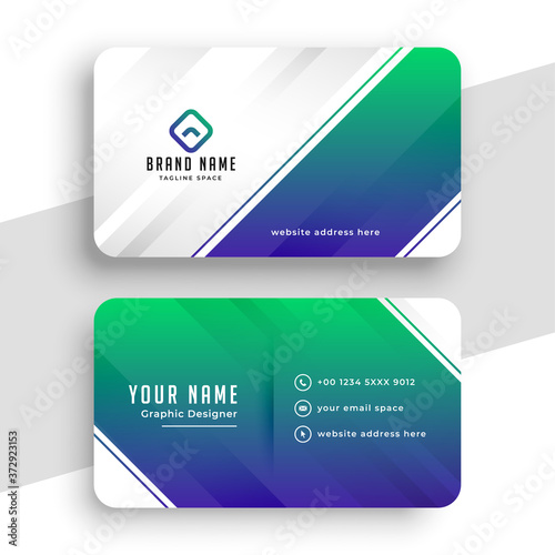 creative blue company business card template design
