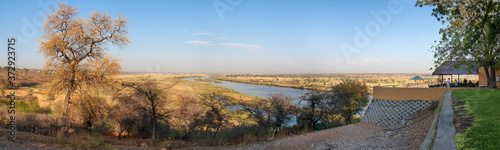 Rundu, Namibia: breakfast at a tourist lodge overlooking the Kavango river in the Kavango region of Namibia on the border with Angola 