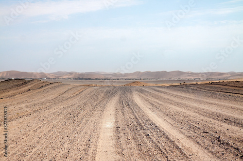 Unpaved road in the Namib desert, Namibia
