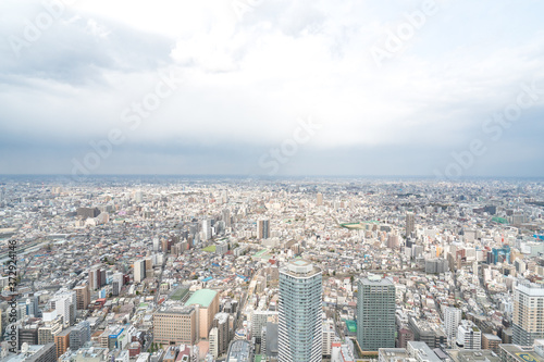 Tokyo, Japan - Mar 28, 2019:Asia business concept for real estate and corporate construction - panoramic modern city skyline aerial view of Ikebukuro in tokyo, Japan © yaophotograph