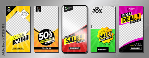 Social media advertisement - sale templates - vector illustration, 16:9 proportions