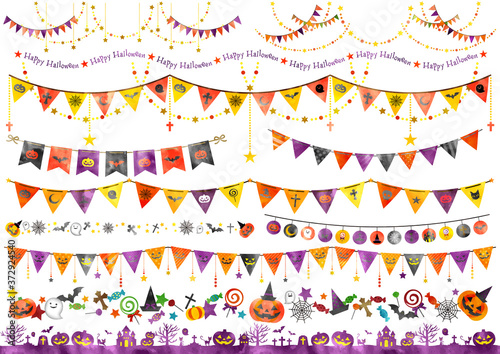 水彩 ハロウィン ラインセット Stock Vector Adobe Stock