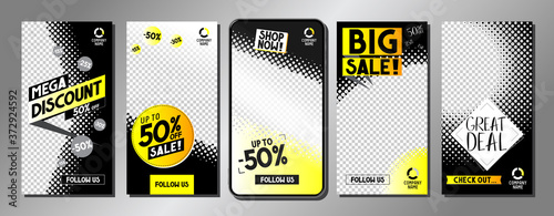 Social media advertisement - sale templates - vector illustration, 16:9 proportions
