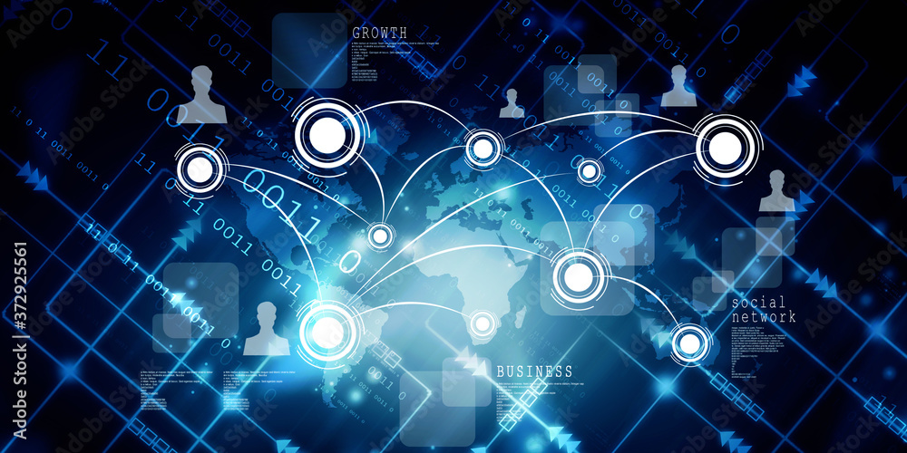 2d illustration Business Network concept
