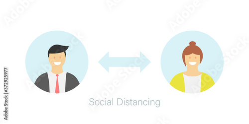 Social Distancing Keep Your Distance Icon. Vector Image.