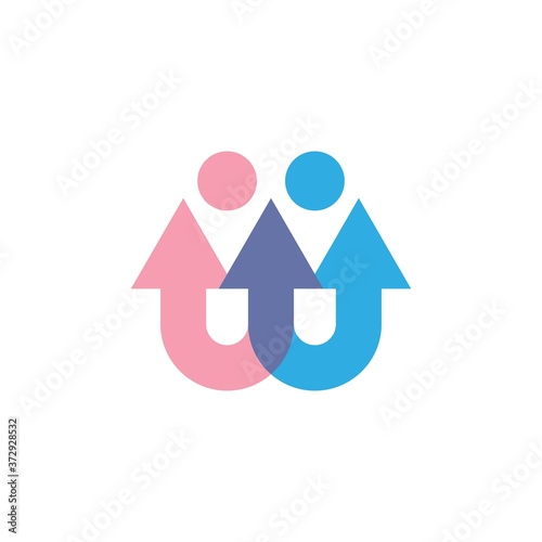 w arrow  Letter Icon Design Vector