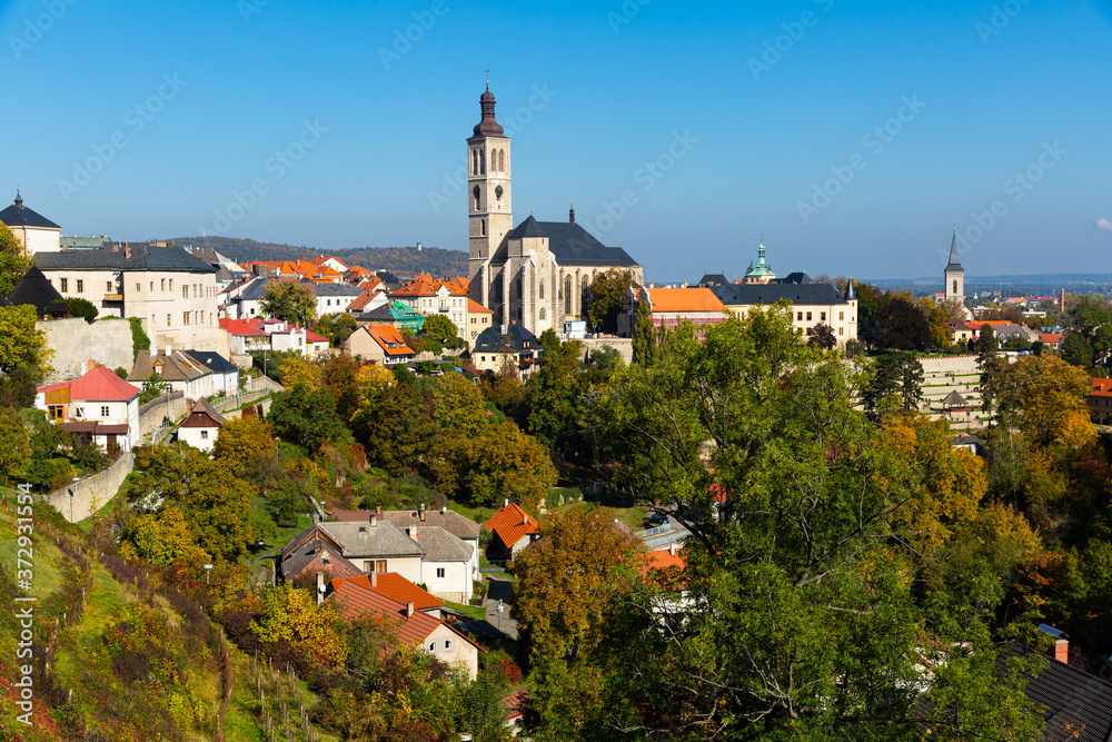 Panoramic view of historical center of Kutna Hora, Czech, Republic