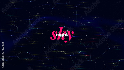 Abstract, beautiful background design. Night sky with actual constellation map. Dark space background. Shiny Milky Way. Cosmos. Eps10 vector.