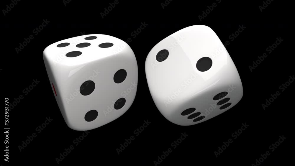 White Dice Loop 4K  Alpha Channel
