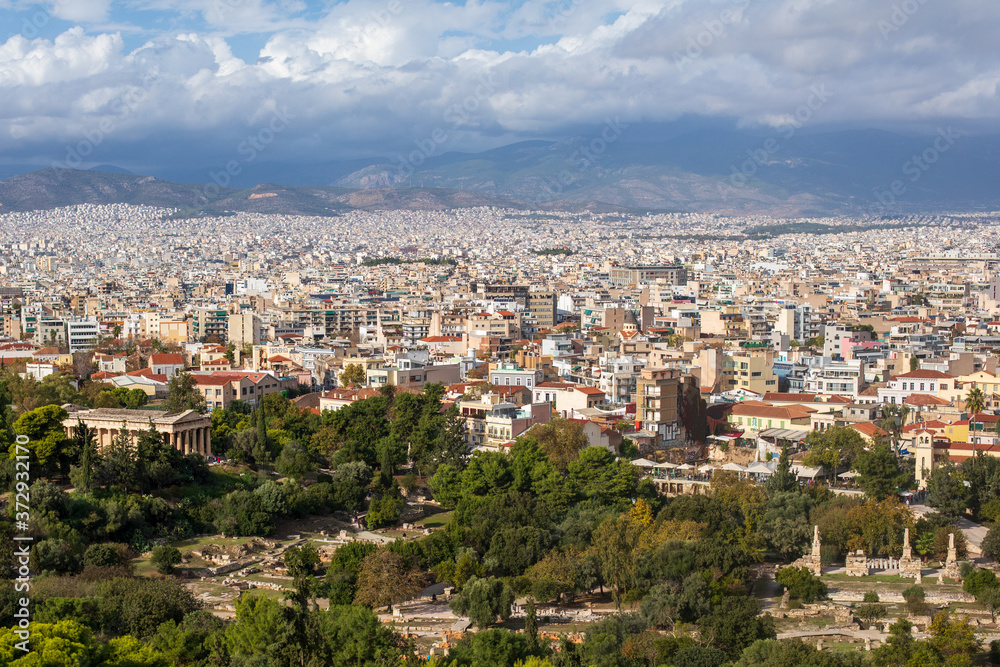 aerial view of athens