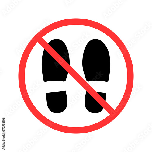 do not take a shoes caution warn symbol for public areas to do not do that.