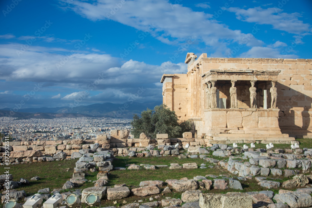 The Porch of the Caryatids in Athens Greece