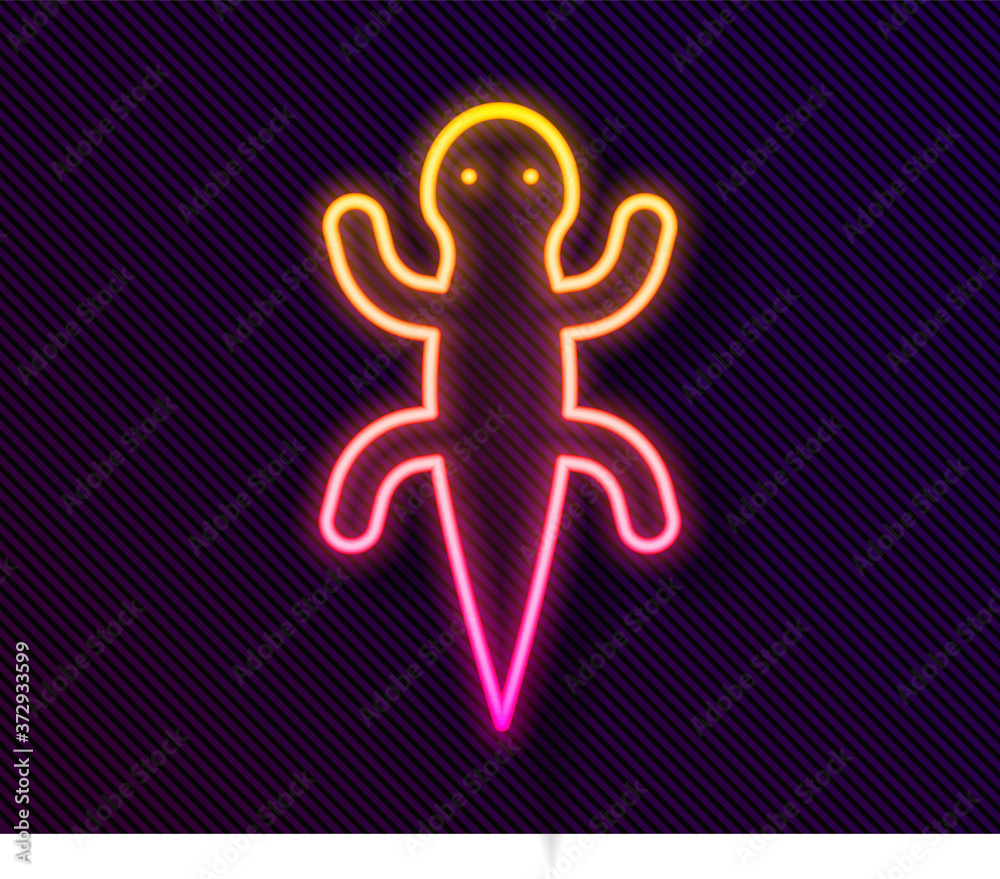 Glowing neon line Lizard icon isolated on black background. Vector. Glowing neon line Lizard icon isolated on black background. Vector.