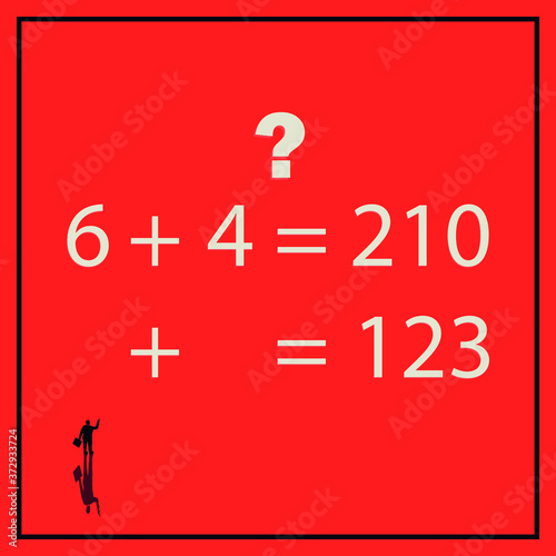 mathematical rebus. riddle for children and adults. Vector