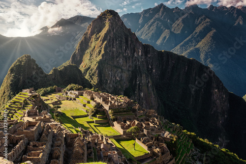 View of the ancient Inca City of Machu Picchu.