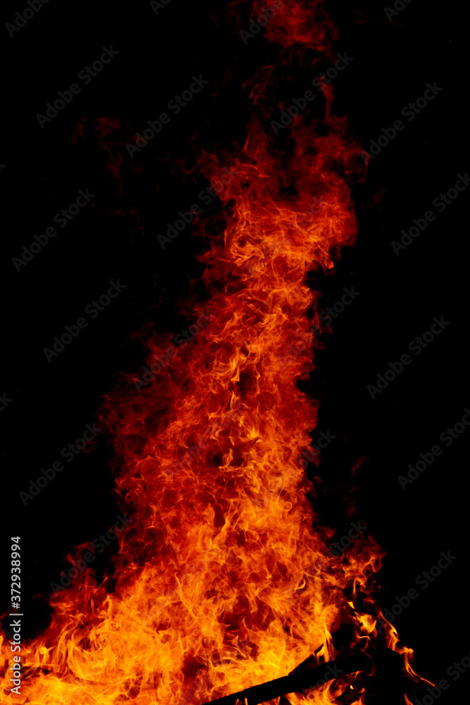 Bonfire of red fire made during the celebration of the feast of Sant Joan Bonfire of red fire made during the celebration of the feast of Sant Joan
