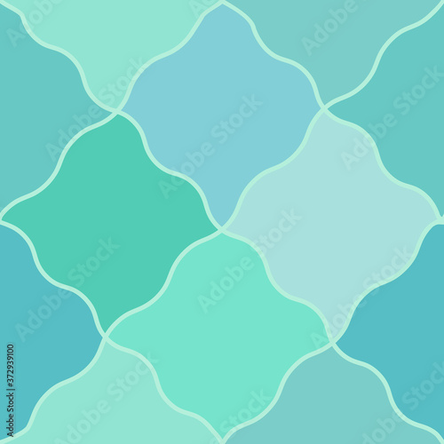 Vector seamless pattern rhombuses in green colors. For wallpapers, decoration, invitation, fabric, textile and print, web page background, gift and wrapping paper. 
