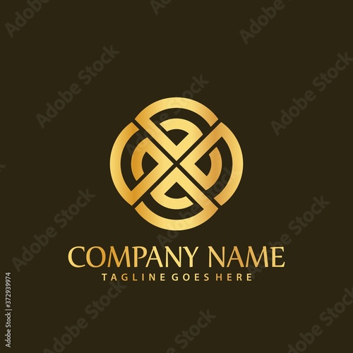 Gold Letter G Flowers Company Modern Logos Design Vector Illustration Template