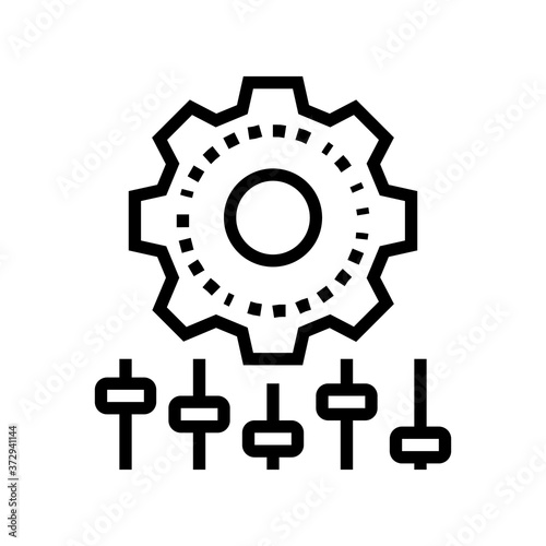 setting gear line icon vector. setting gear sign. isolated contour symbol black illustration