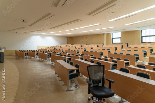 Empty classroom due to COVID-19