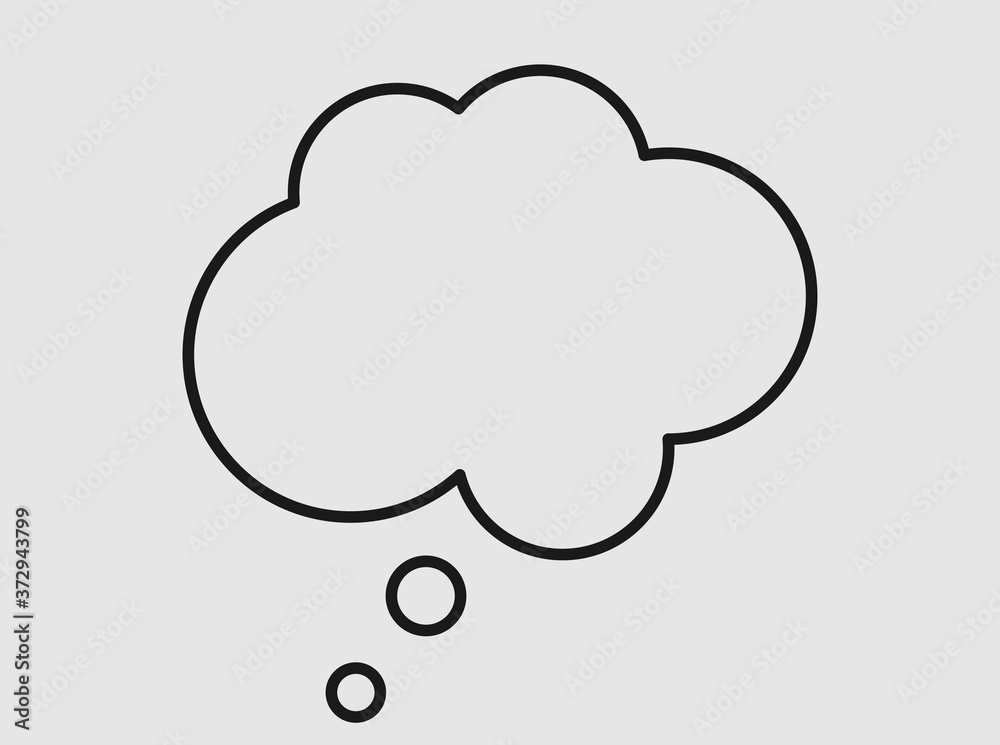 think speech bubble icon vector 