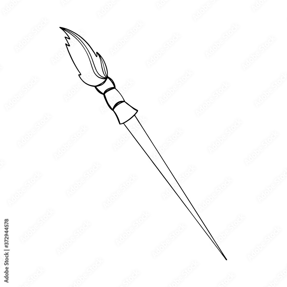 Space cute paint brush isolate on white for coloring pages. Doodle contour line digital art. Print for sticker, tattoo, banner, poster, postcard, wrapping paper, web, fabrics. Space cute paint brush isolate on white for coloring pages. Doodle contour line digital art. Print for sticker, tattoo, banner, poster, postcard, wrapping paper, web, fabrics.