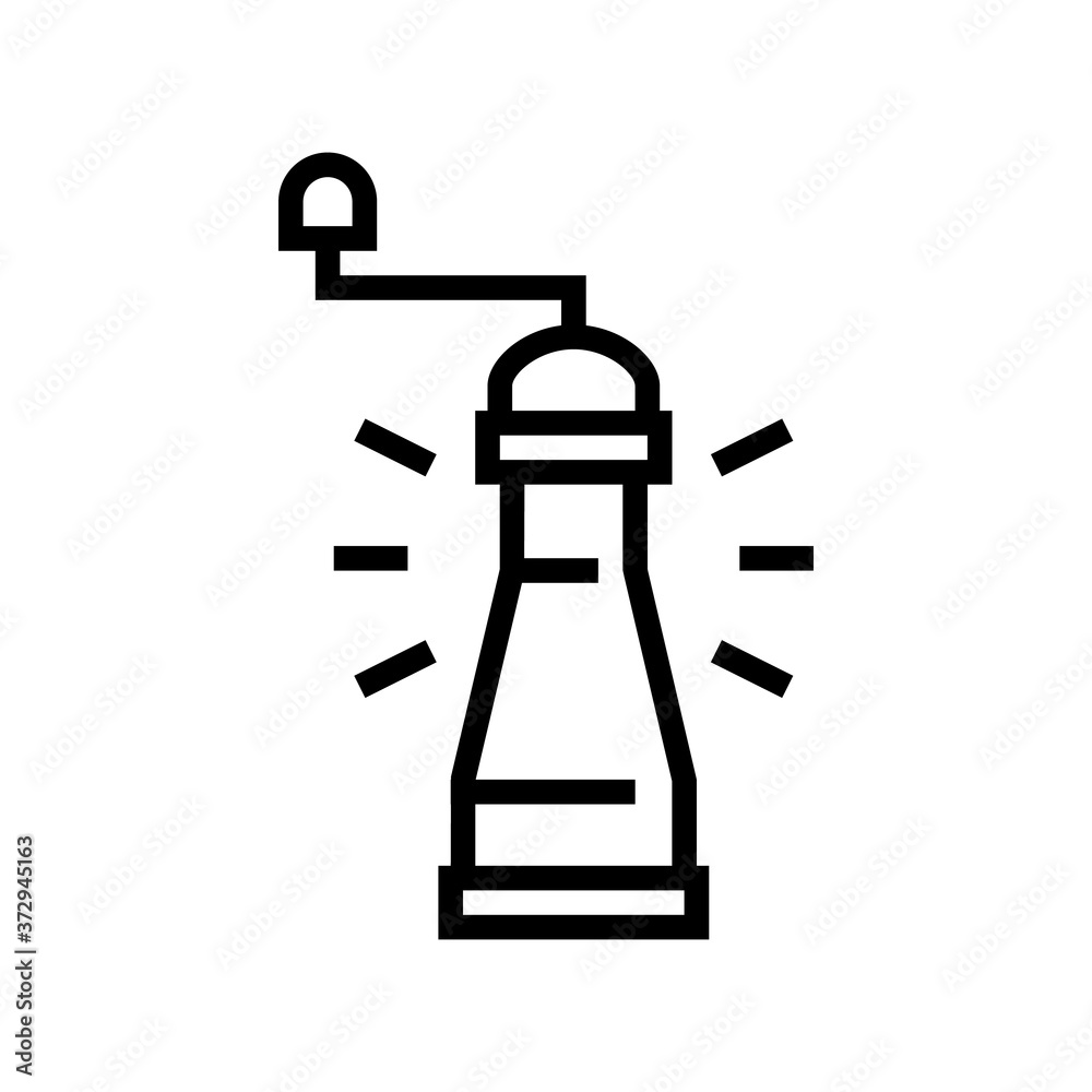 pepper mill line icon vector. pepper mill sign. isolated contour symbol black illustration pepper mill line icon vector. pepper mill sign. isolated contour symbol black illustration