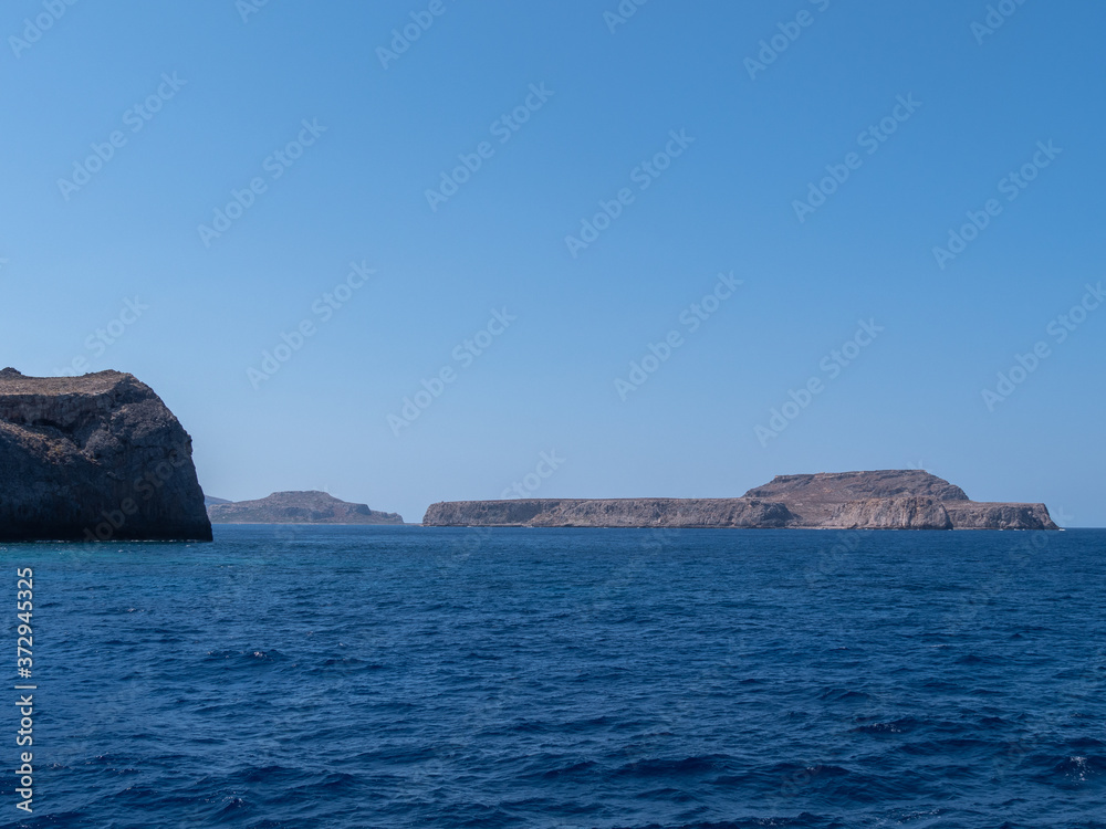 View of beautiful rocks from sea in Crete View of beautiful rocks from sea in Crete