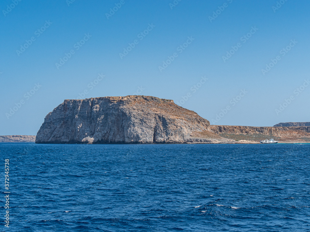 View of beautiful rocks from sea in Crete View of beautiful rocks from sea in Crete