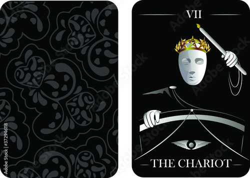 tarot cards old arcana the chariot vector shirt card pattern