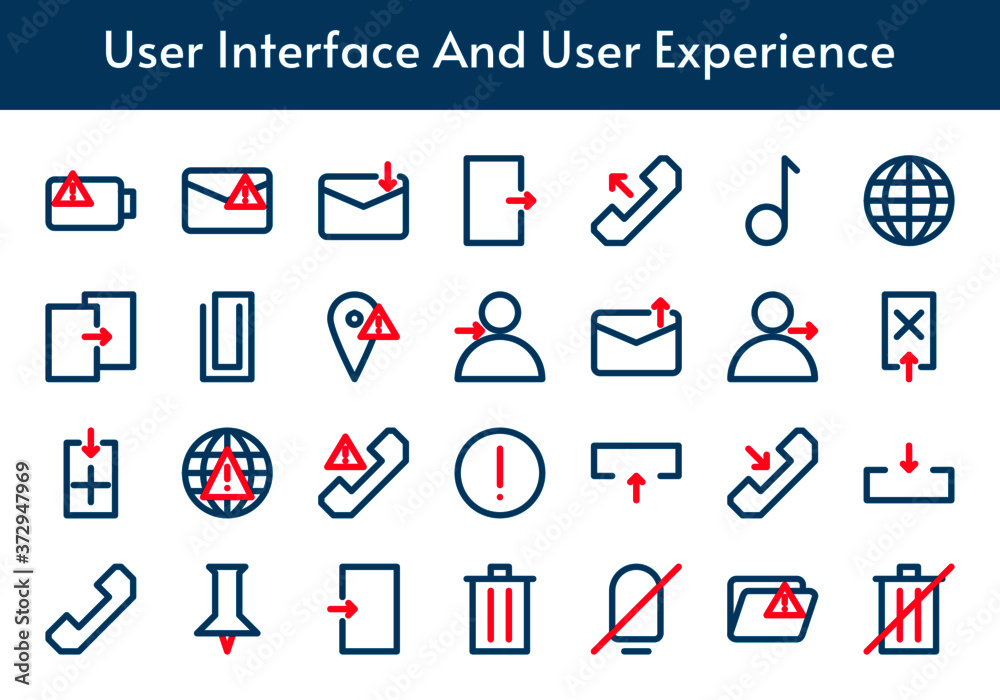 User interface and user experience icon set. Uiux graphic icons. User interface and user experience icon set. Uiux graphic icons.