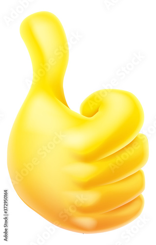 A thumbs up emoticon emoji yellow hand cartoon icon