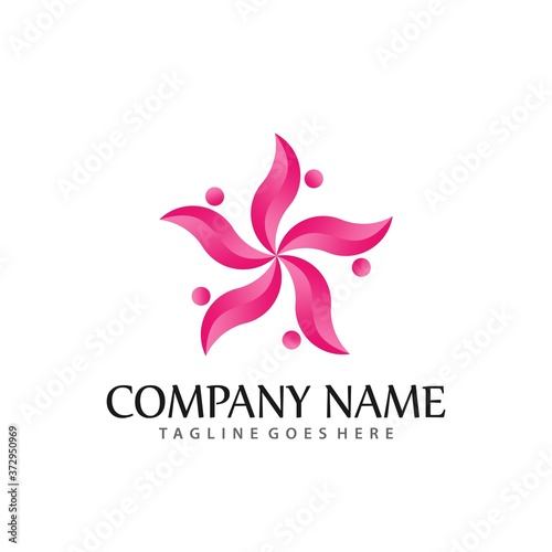 Star Beauty Flower Company Modern Logos Design Vector Illustration Template