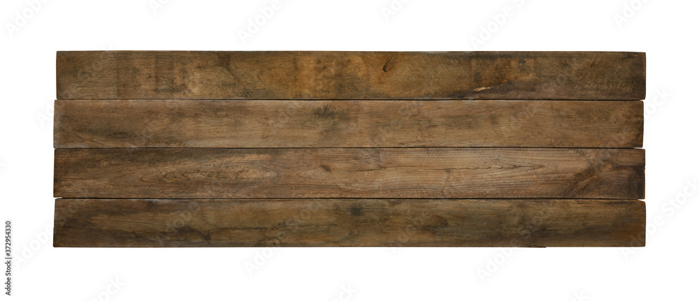 Naklejka premium Old weathered wooden board isolated on white