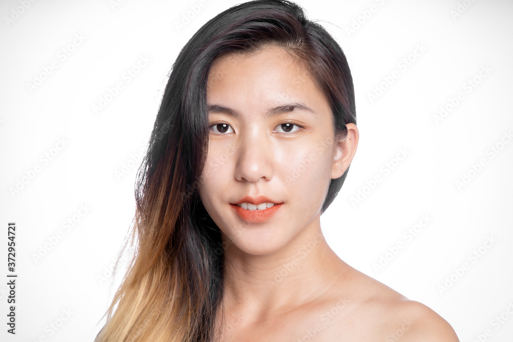 Asian women smiling happily and happily with healthy skin. Asian women smiling happily and happily with healthy skin.