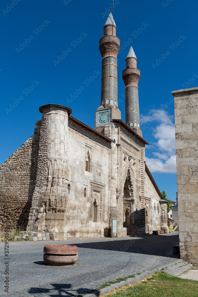 Sivas, Turkey. August 13,2020 . Sivas Double Minaret Madrasa.