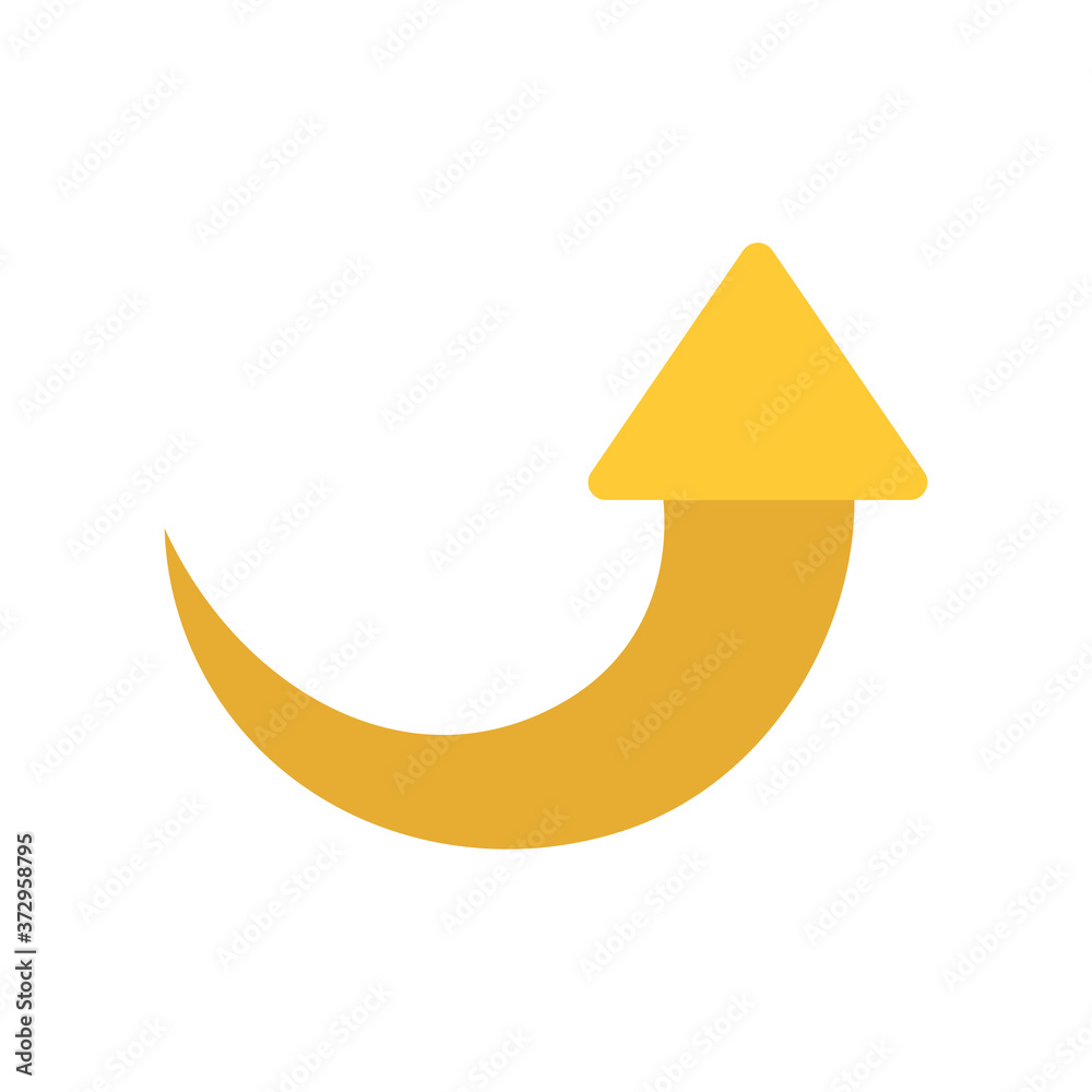 curved up arrow flat style icon design of direction web forward and infographic theme Vector illustration curved up arrow flat style icon design of direction web forward and infographic theme Vector illustration