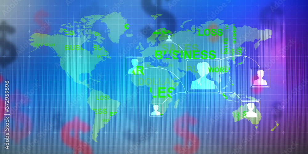 2d illustration Business Network concept 2d illustration Business Network concept