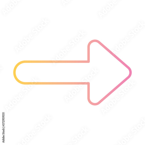 Isolated right arrow gradient style icon design of direction web forward and infographic theme Vector illustration