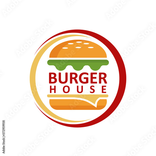 Burger Logo, Fast food logo, Logo illustration, emblem, label, Burger vintage logo design - business burger logo design