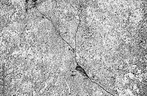 Distress old cracked concrete vector texture. EPS8 illustration. Black and white grunge background. Stone, asphalt, plaster .
