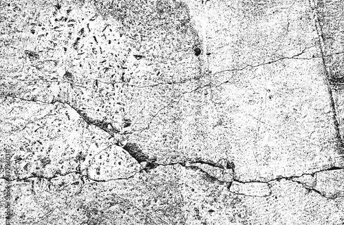 Distress old cracked concrete vector texture. EPS8 illustration. Black and white grunge background. Stone, asphalt, plaster .