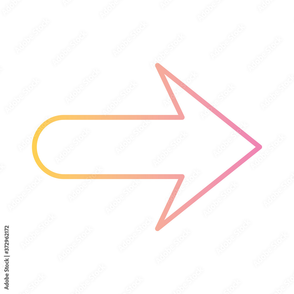 Isolated right arrow gradient style icon design of direction web forward and infographic theme Vector illustration