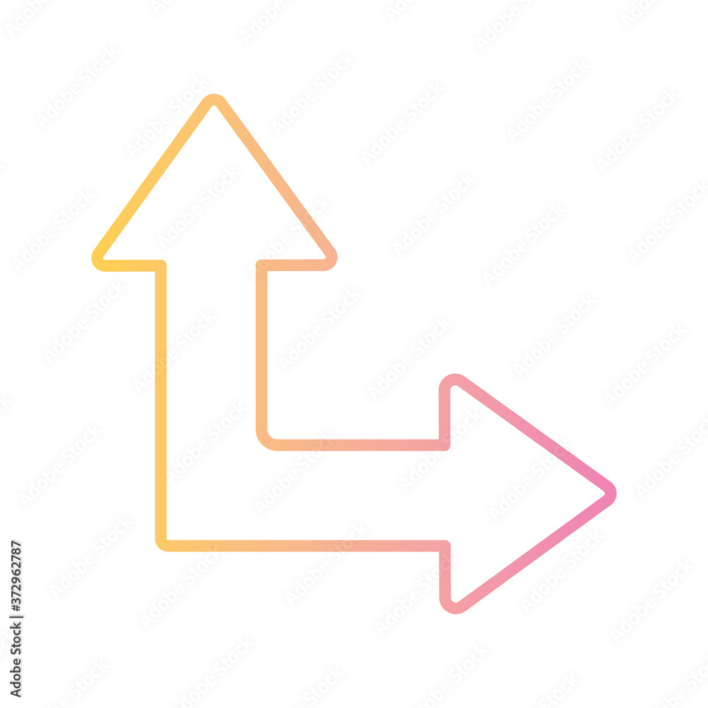 up and right arrow gradient style icon design of direction web forward and infographic theme Vector illustration up and right arrow gradient style icon design of direction web forward and infographic theme Vector illustration
